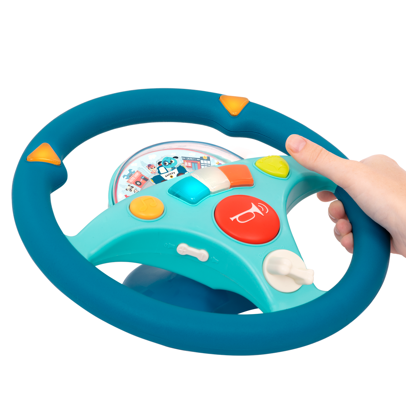 Toy steering wheel.