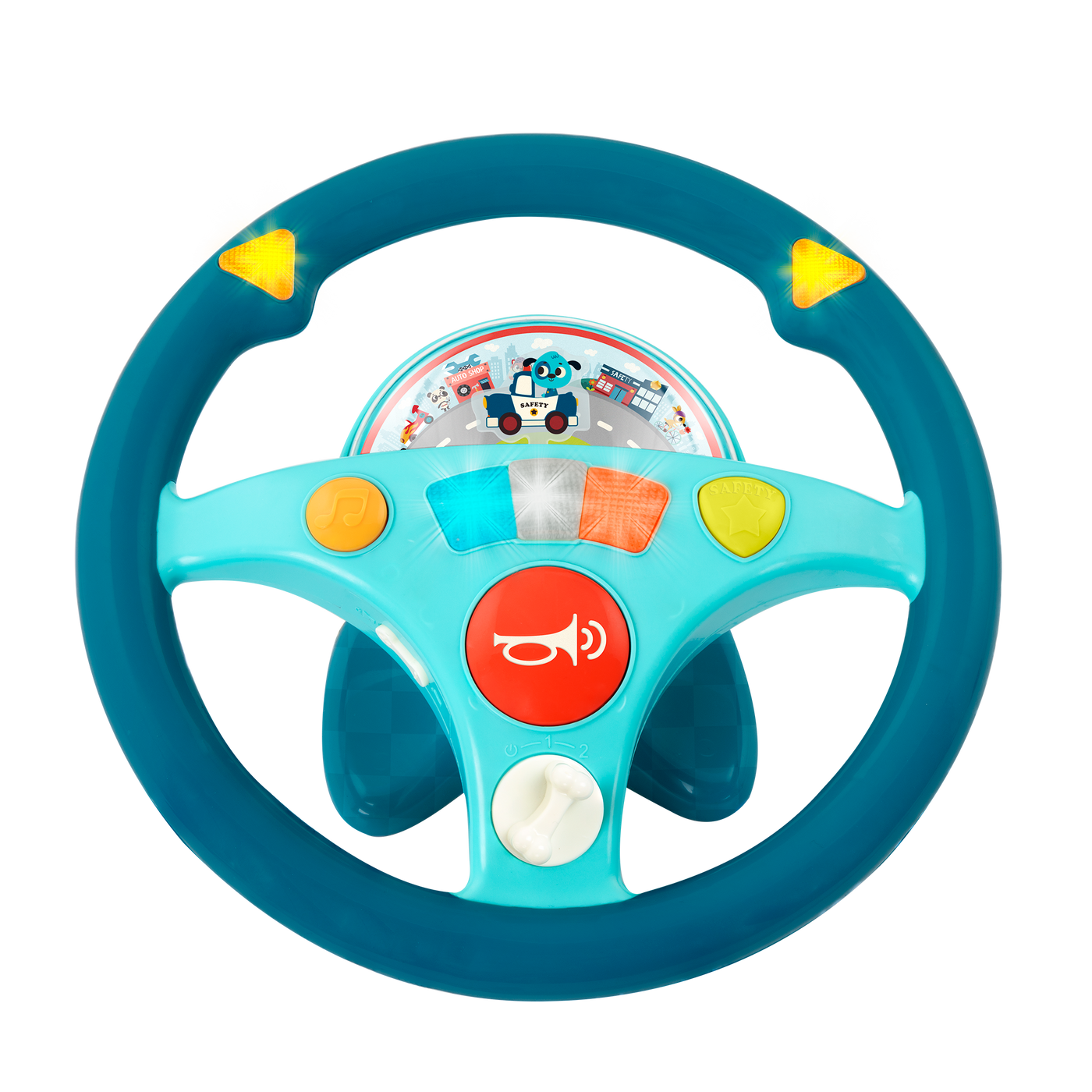 Toy steering wheel.